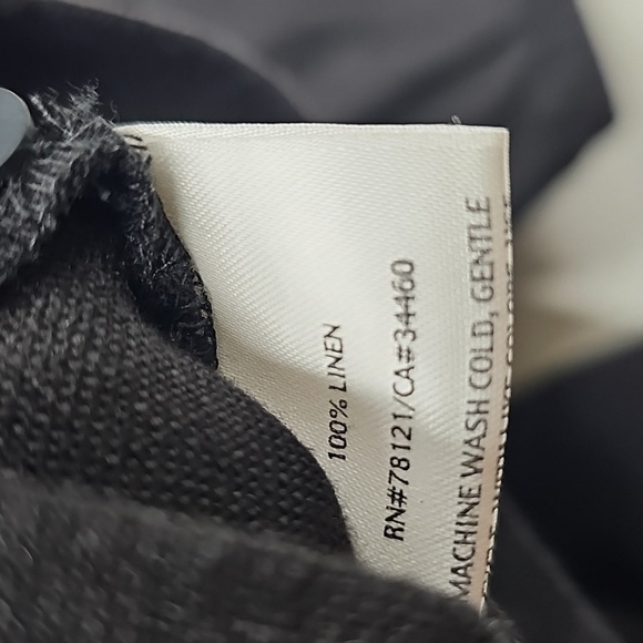 Eileen Fisher Black Linen Slim Ankle Pant, Side Zip, New, Size Medium - Picture 9 of 13